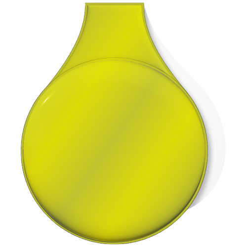 Petit aimant publicitaire rond réfléchissant Jaune néon